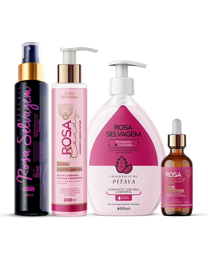 Kit Sabonete Pitaya + Sabonete Íntimo + Sérum Candy + Óleo Clareador