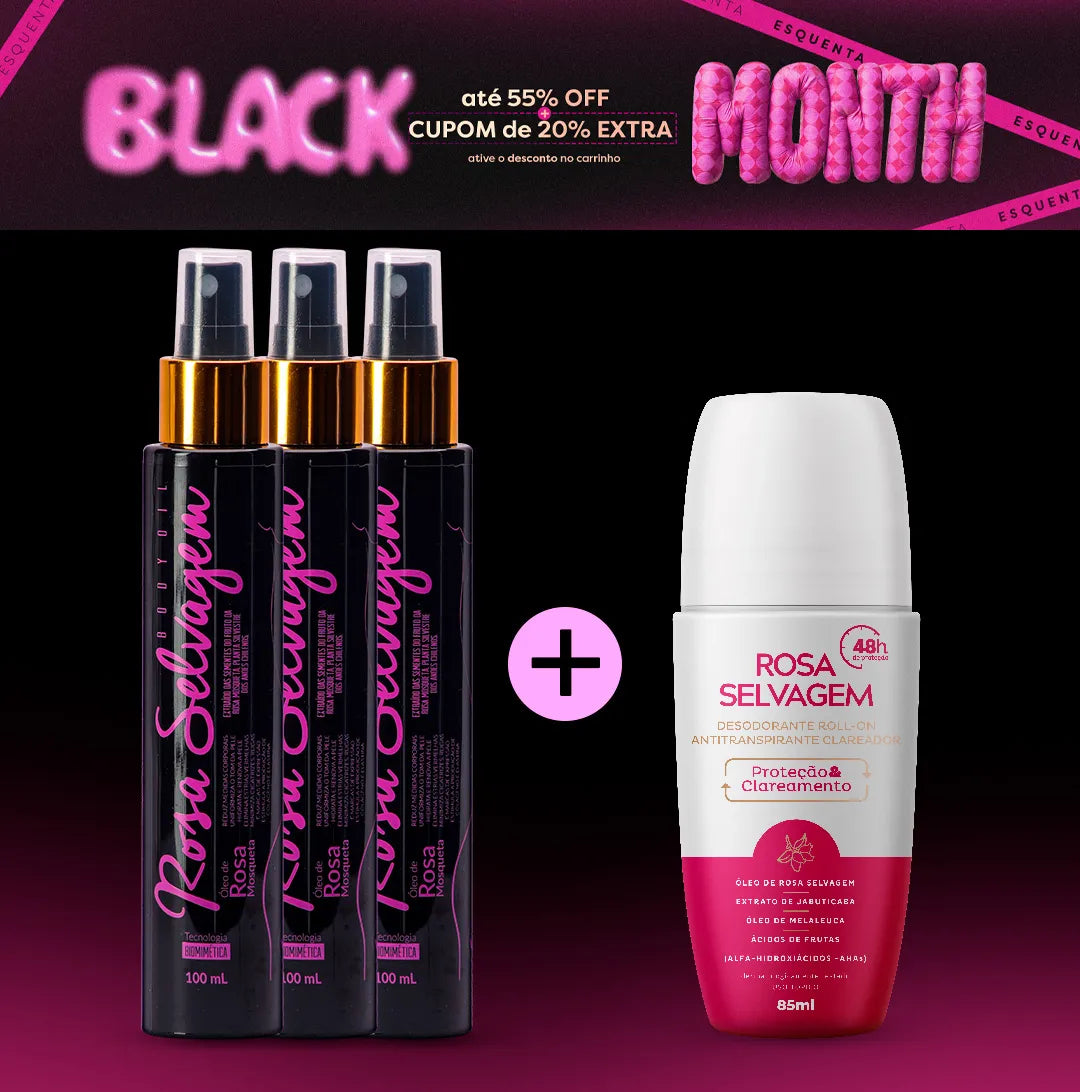 Black month - Kit 3 óleos + desodorante clareador