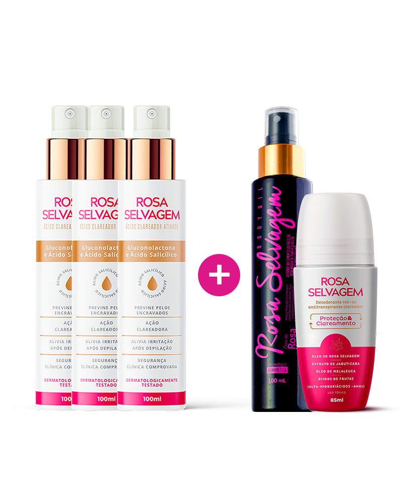 Ácido family - 3 Ácidos + óleo clareador + desodorante