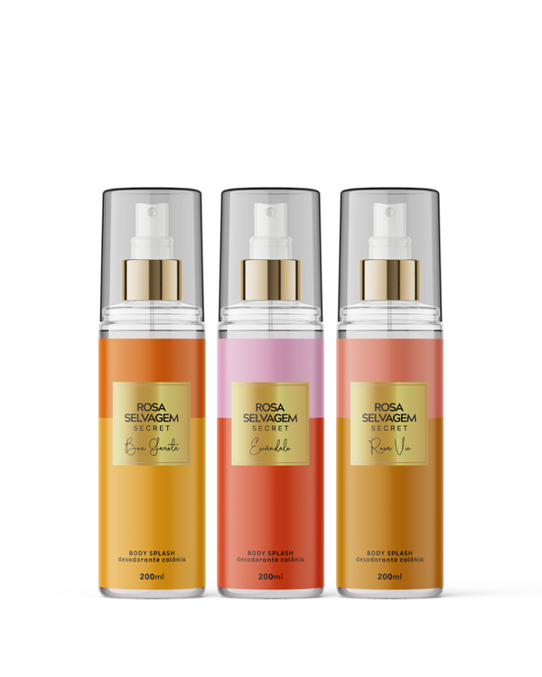Body Splash Secrets - Escândalo + Rosa Vie + Boa garota