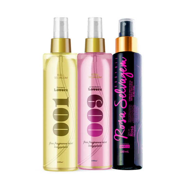KIT Body Splash Banana + Morango + Óleo