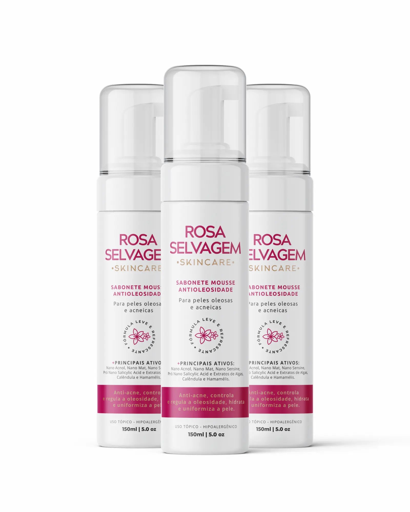 Rosa Selvagem - Espuma de Limpeza - Antioleosidade e Antiacne