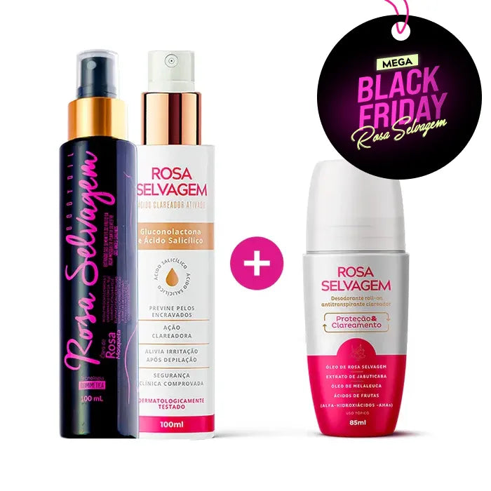 Combo Clareamento Absoluto: Óleo Clareador + Ácido + Desodorante