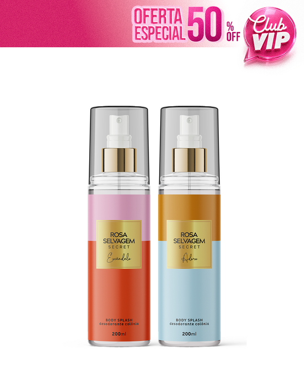 KIT Body Secret: Escândalo + Adoro - Cheiro de Mulher Sedutora e Sensual