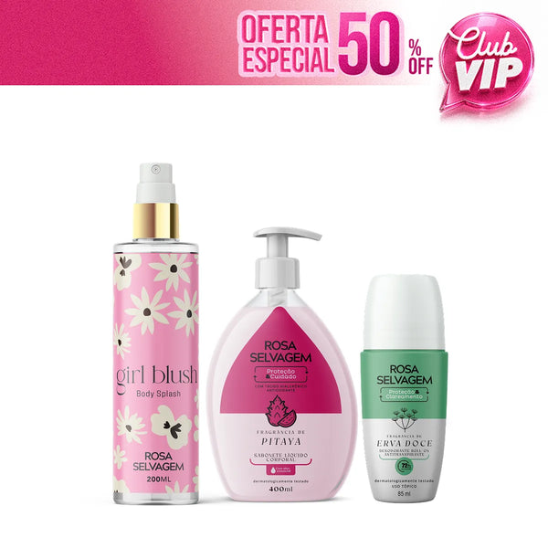 KIT Sabonete líquido Pitaya + Girl Blush + Desodorante Erva Doce (VIP)
