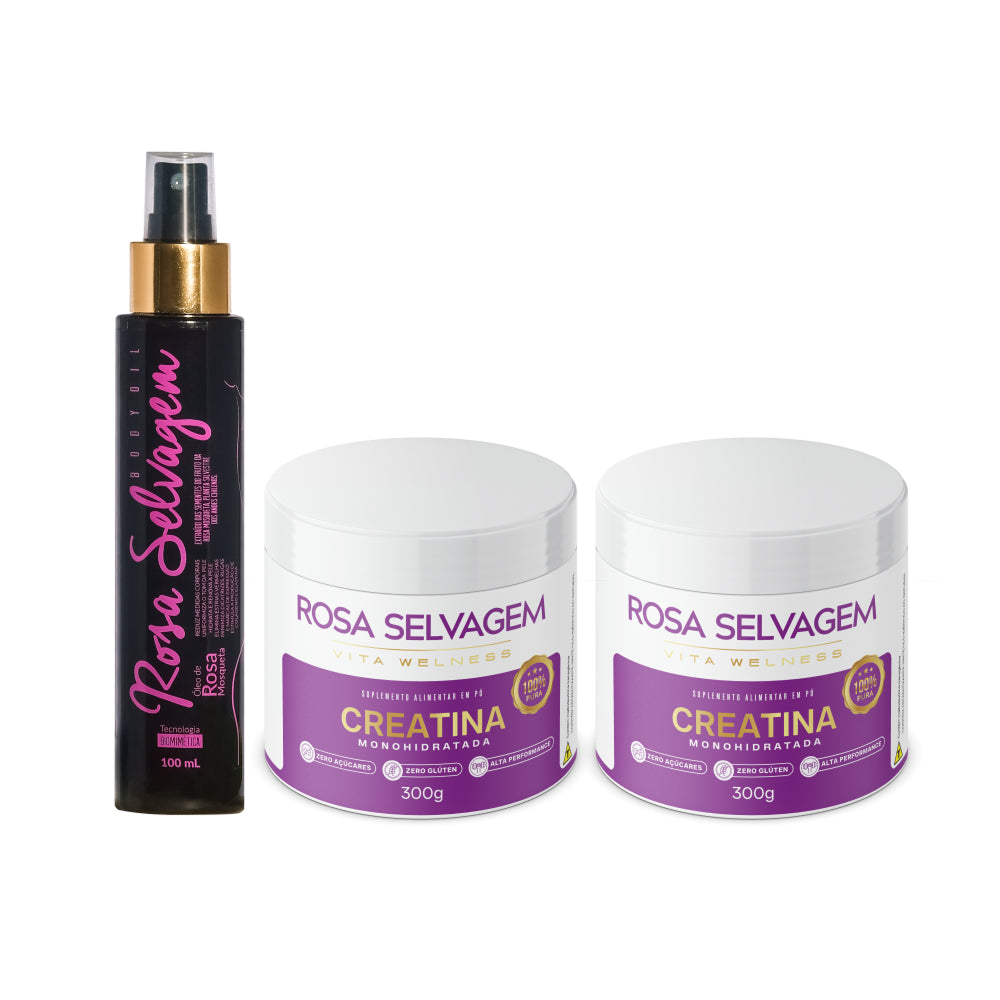 KIT 2 Creatinas + Óleo Clareador Rosa Selvagem
