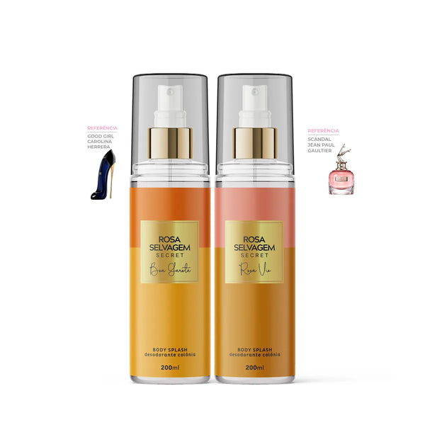 KIT Body Secret: Boa Garota + Rosa Vie - Cheiro de Mulher Elegante e Sexy