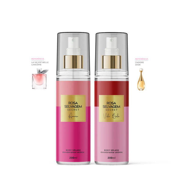 KIT Body Secret: Amore + Vida Bela - Cheiro de Mulher Rica e Chique