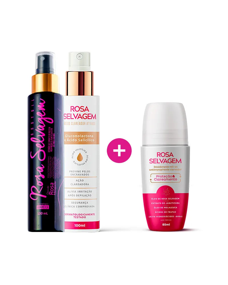 Combo Clareamento Absoluto: Óleo Clareador + Ácido + Desodorante