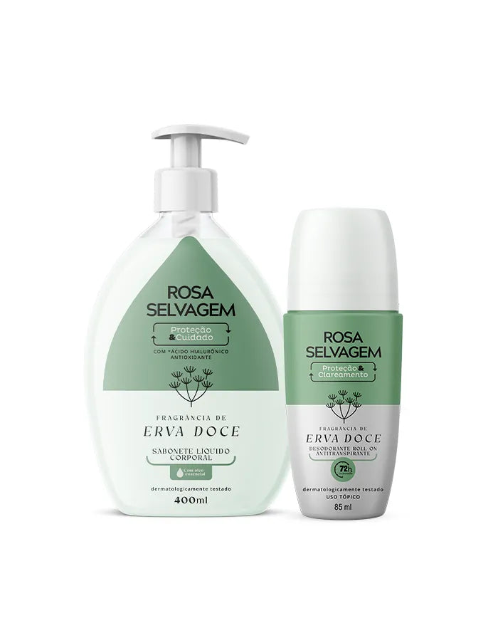 KIT SABONETE LÍQUIDO ERVA DOCE + DESODORANTE ERVA DOCE