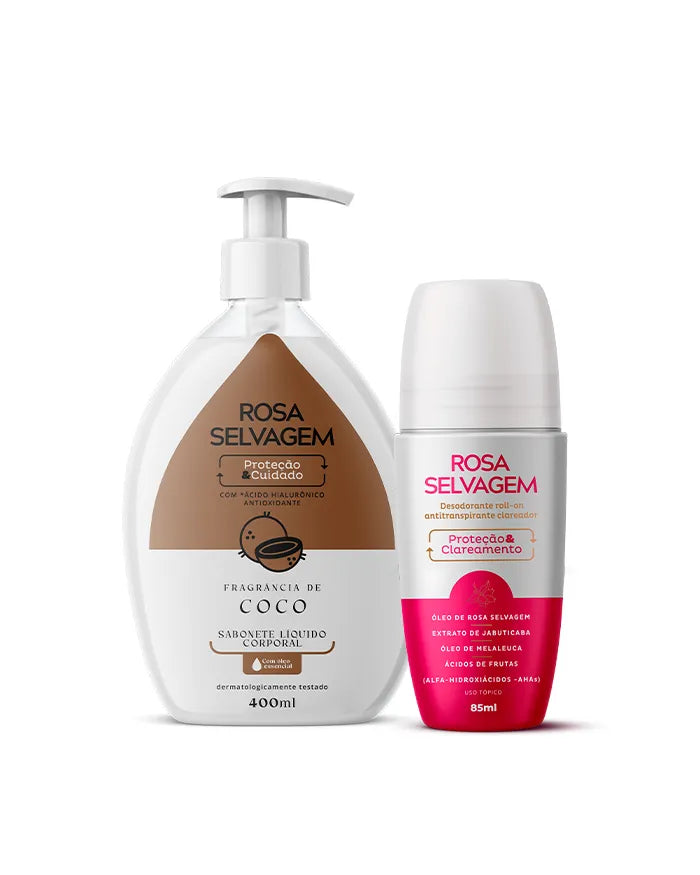 KIT SABONETE LÍQUIDO COCO + DESODORANTE CLAREADOR