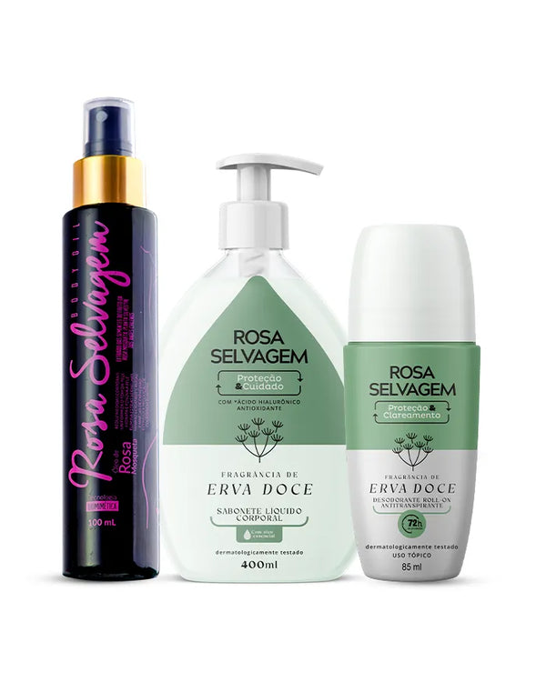 KIT Sabonete Líquido Erva Doce + Óleo + Desodorante Erva Doce