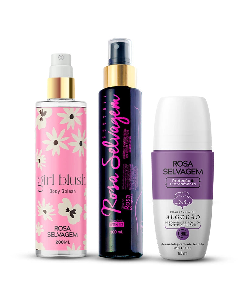 KIT GIRL BLUSH - ÓLEO - DESODORANTE ALGODÃO