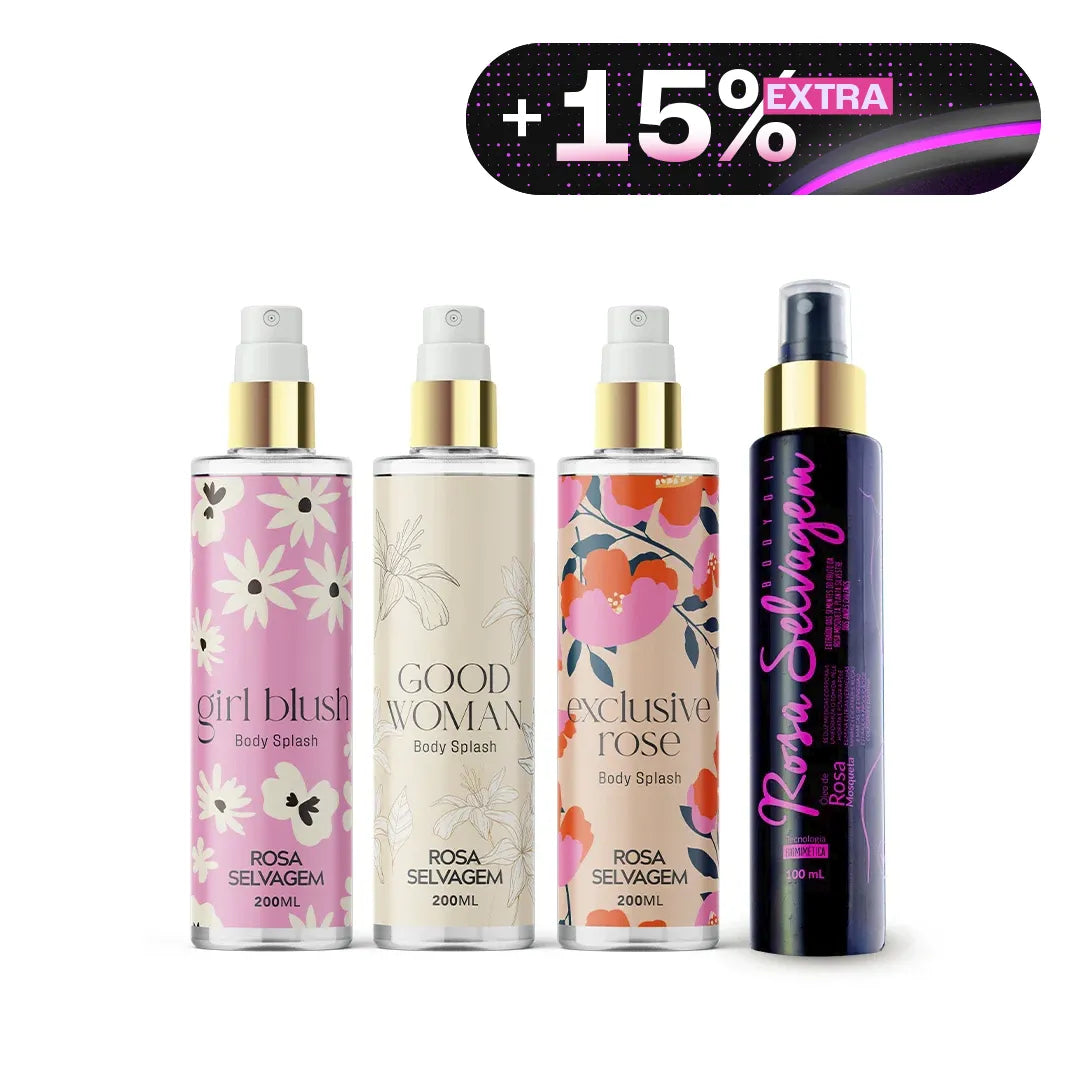 PAYDAY - KIT 3 BODY SPLASHES + ÓLEO ROSA SELVAGEM