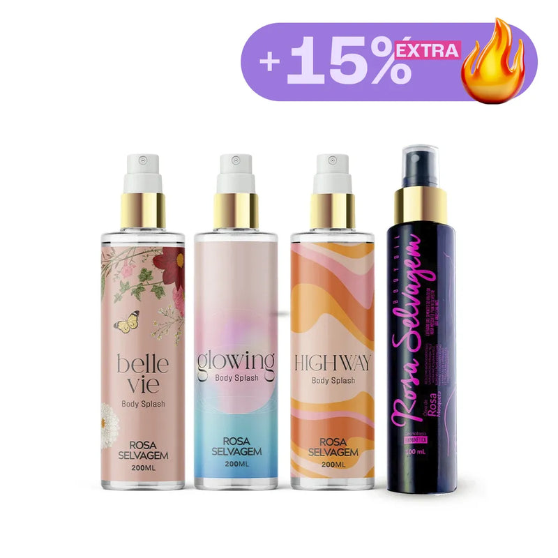 PROMO COMBO - KIT 3 BODY SPLASHES + ÓLEO CLAREADOR