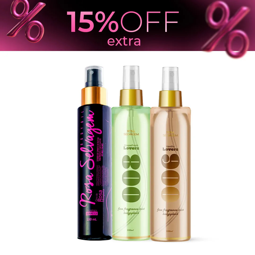 8.8 - Kit body splash baunilha + uva + óleo