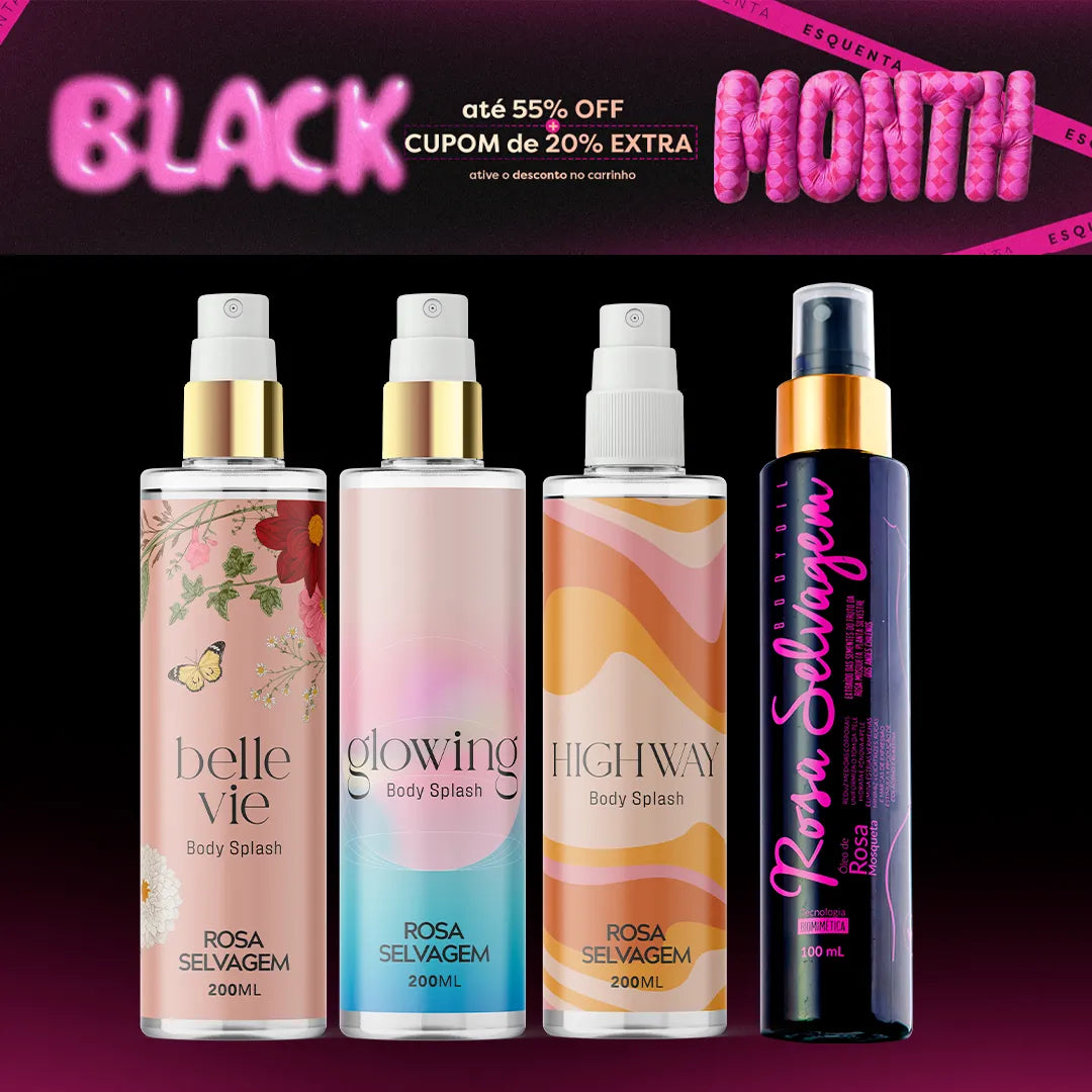 Black month - Kit 3 body splashes + óleo rosa selvagem 2