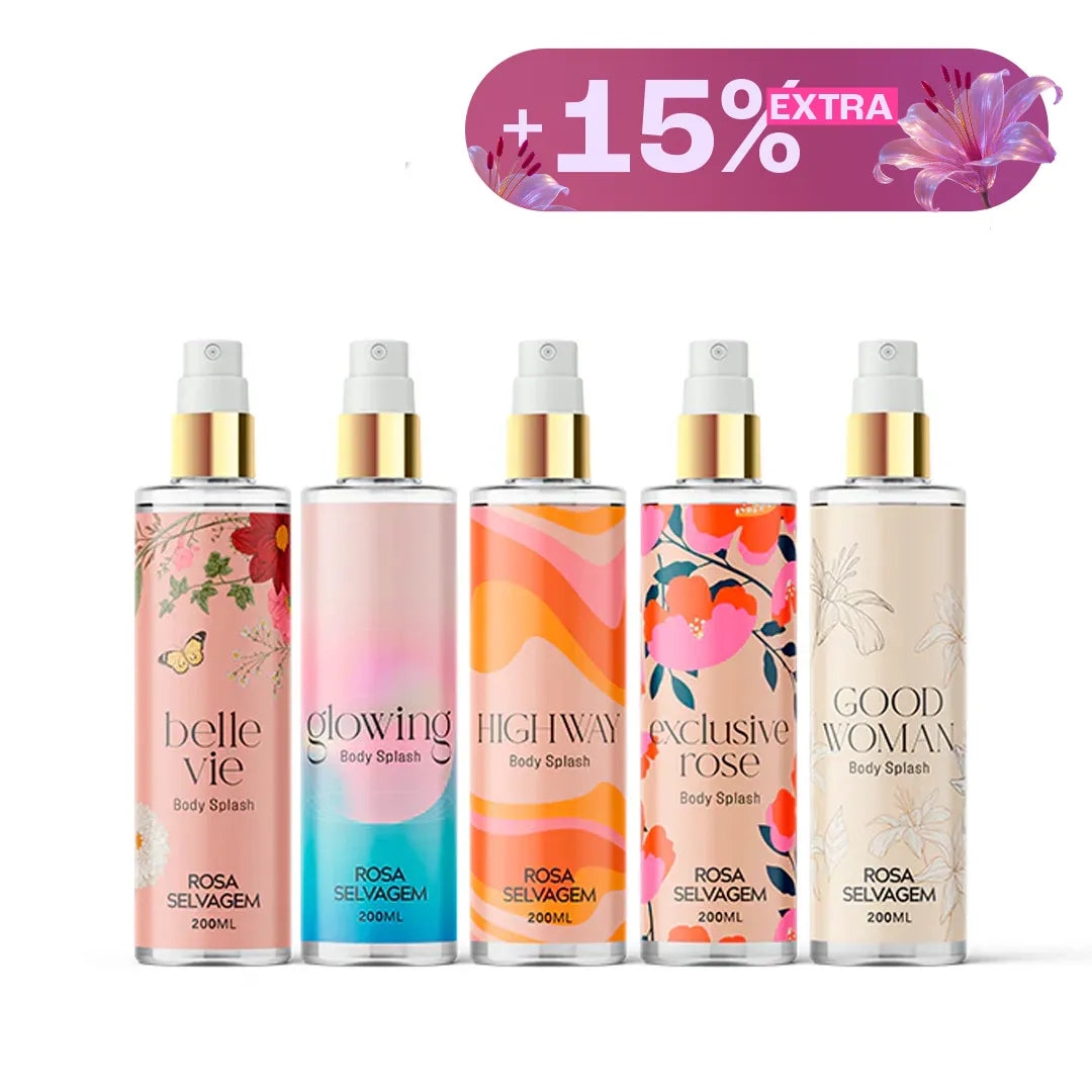 OUTLET - KIT 5 BODY SPLASHES ROSA SELVAGEM