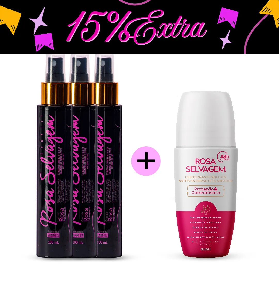 ARRAIÁ  - KIT 3 ÓLEOS + DESODORANTE CLAREADOR