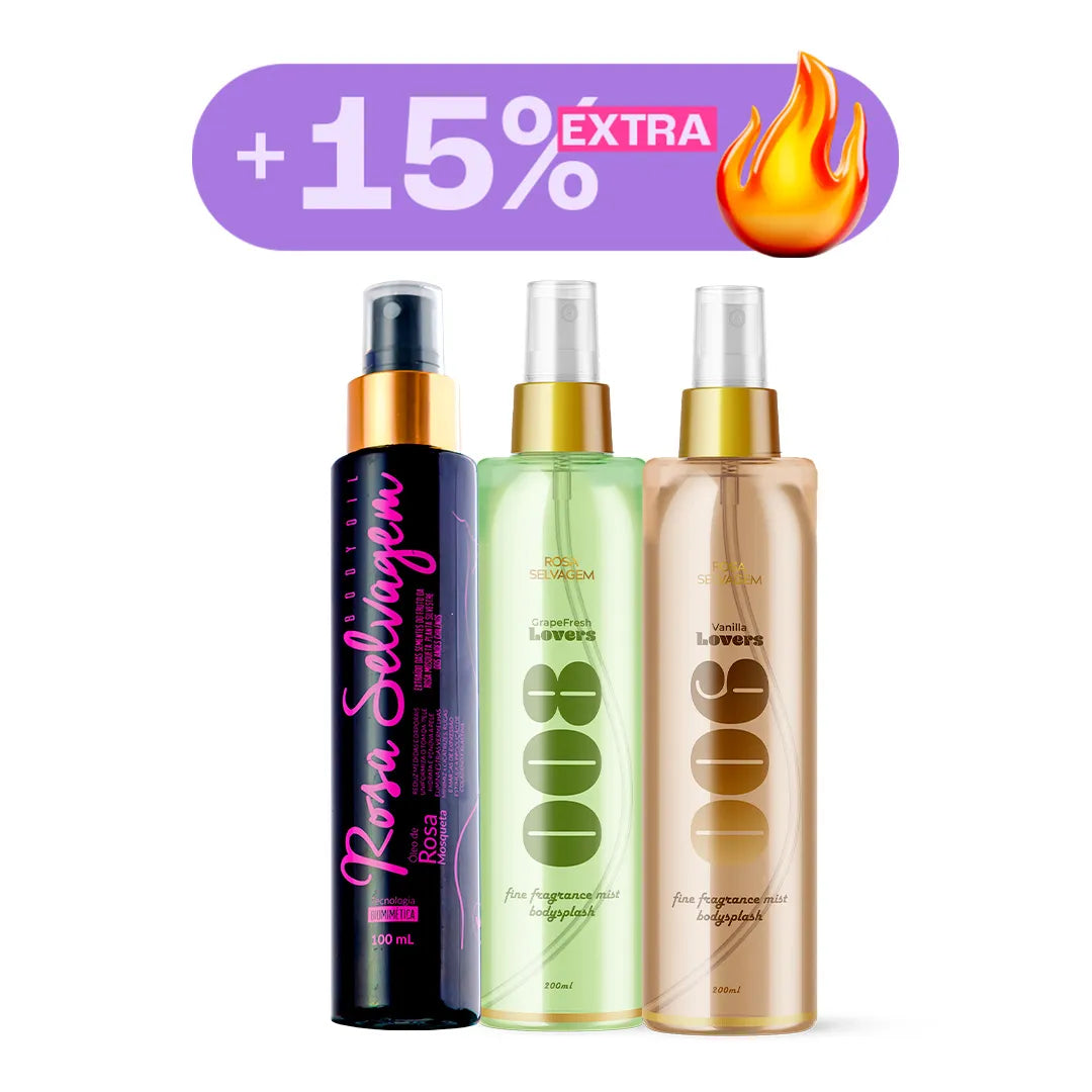 Promo combo - Kit body splash baunilha + uva + óleo
