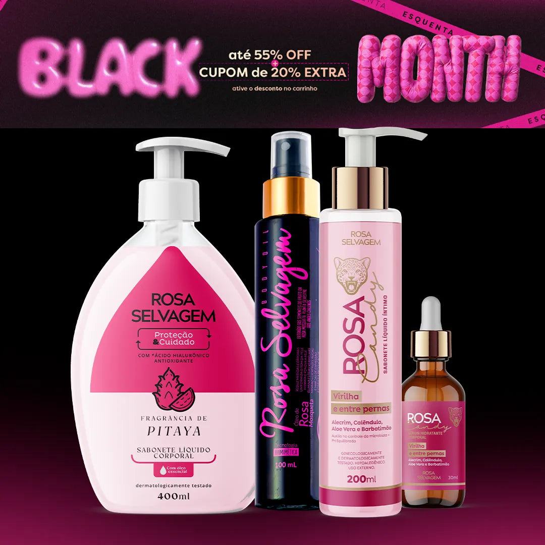 Black Month - Kit Sabonete Pitaya + Sabonete Íntimo + Sérum Candy + Óleo Clareador