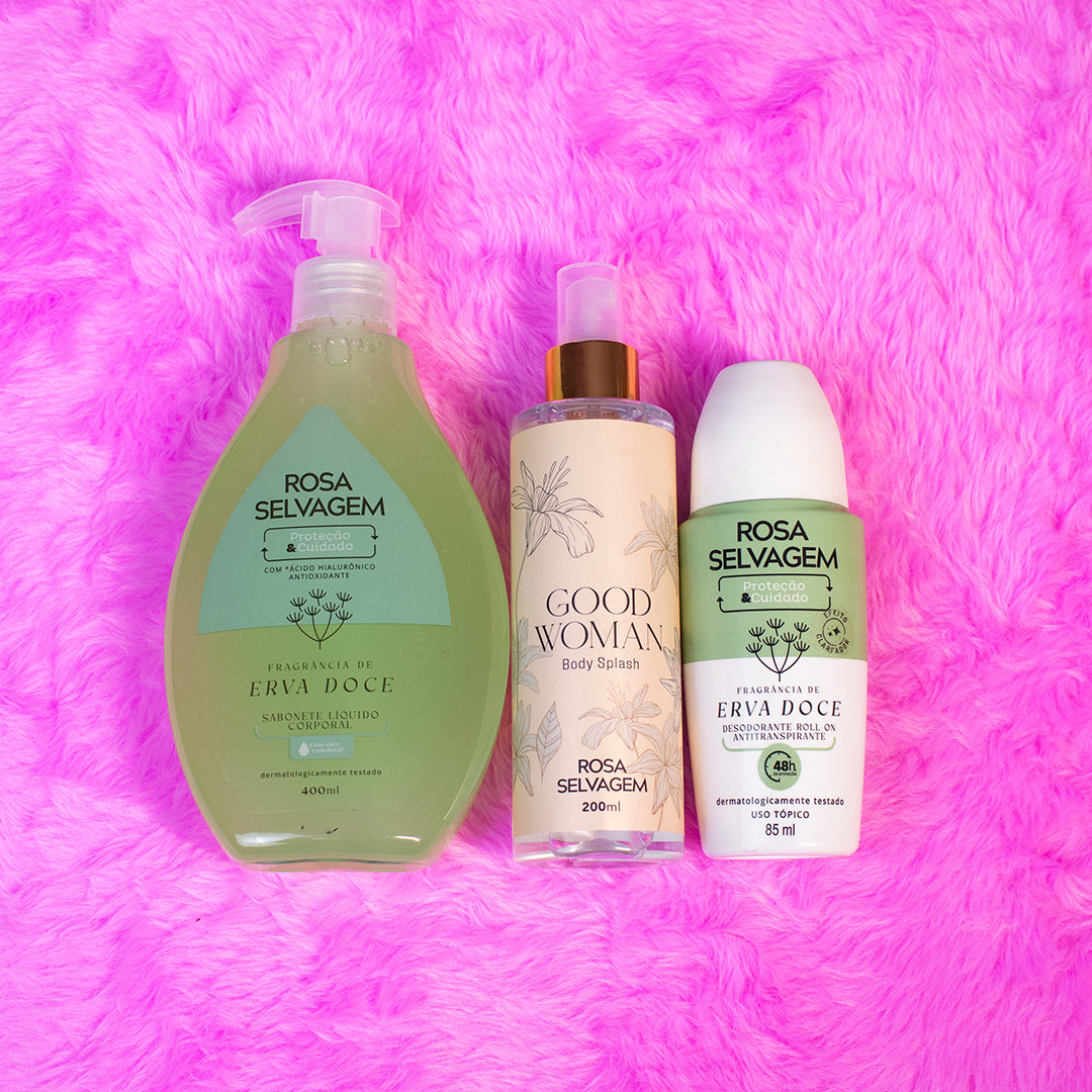 Kit Sabonete Líquido Erva Doce + Good Woman + Desodorante Erva Doce