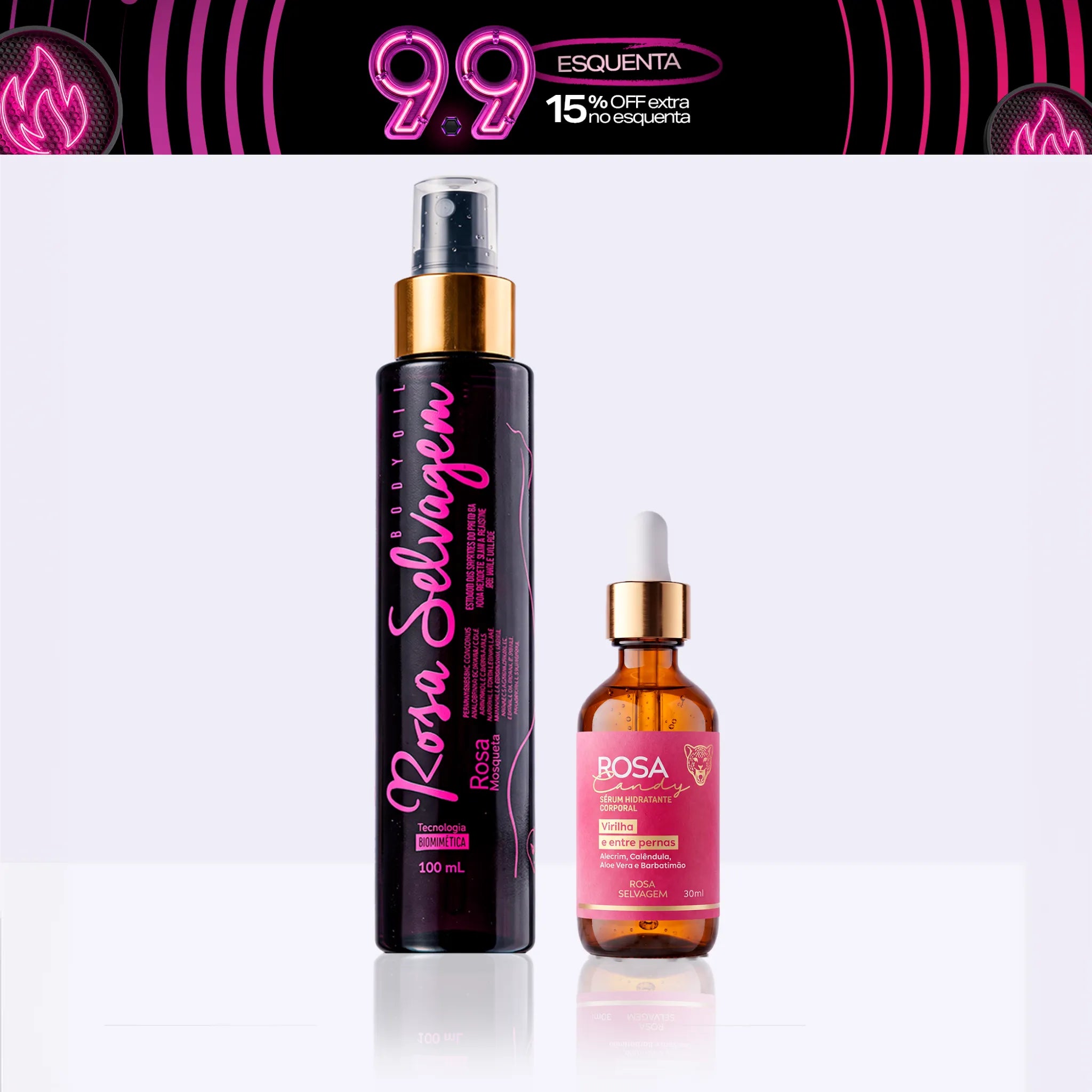 KIT Rosa Candy - Sérum Clareador Íntimo + Óleo