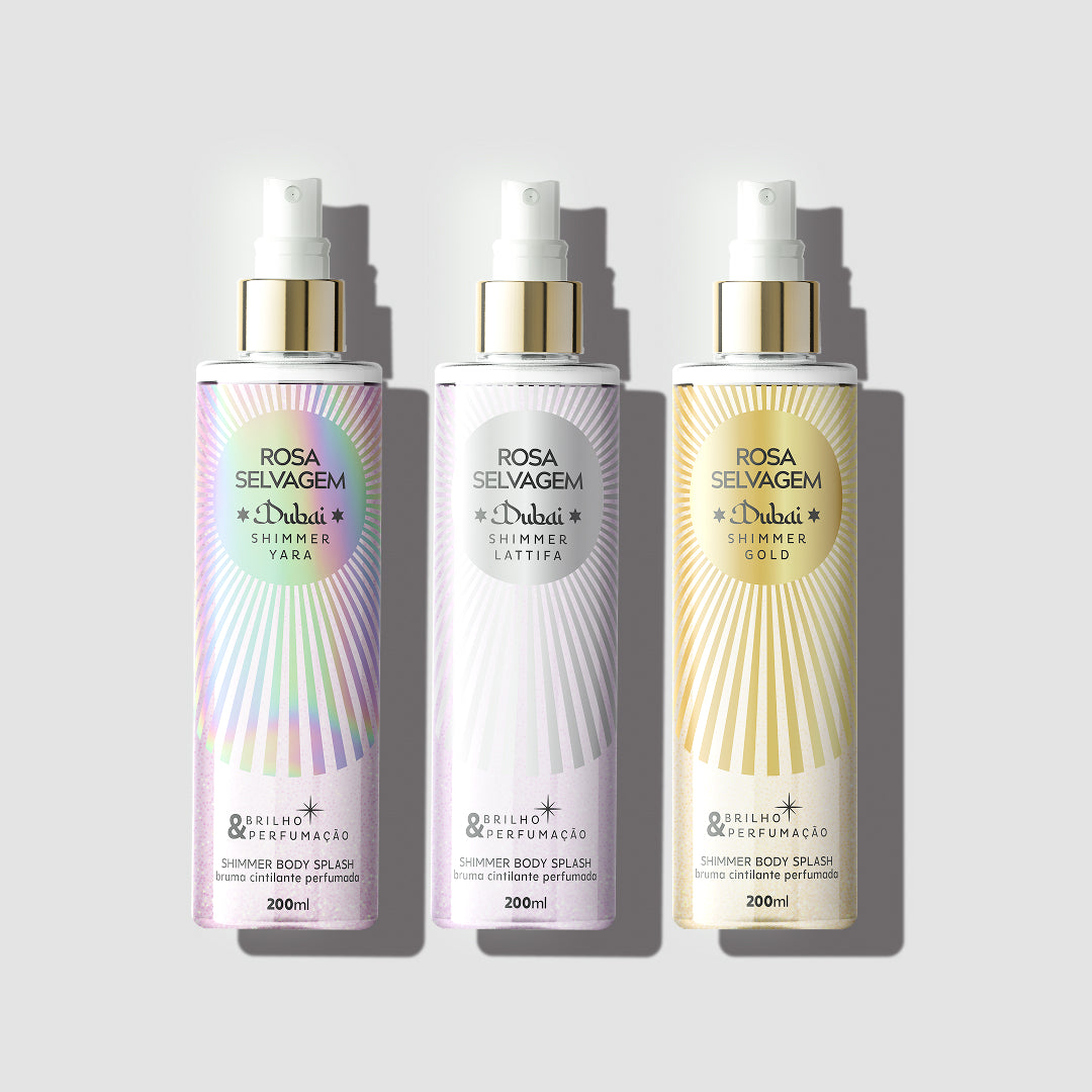 Kit trio Body Splash Dubai Shimmer - Lattifa, Yara e Gold