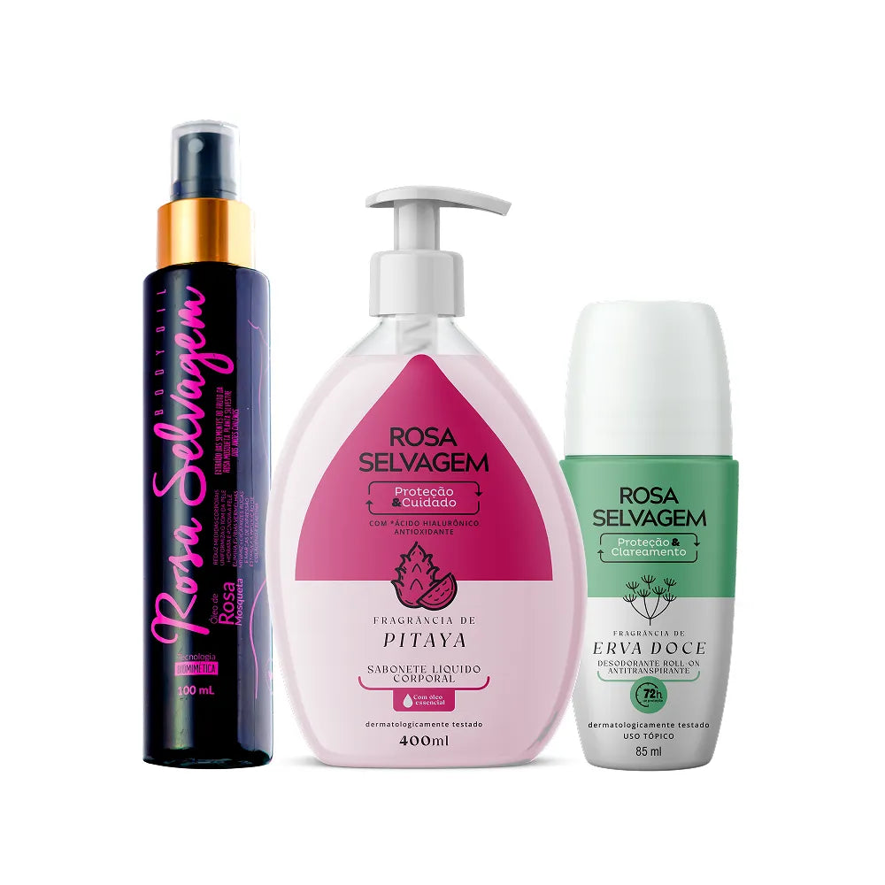 KIT Sabonete Líquido Pitaya + Óleo + Desodorante Erva Doce