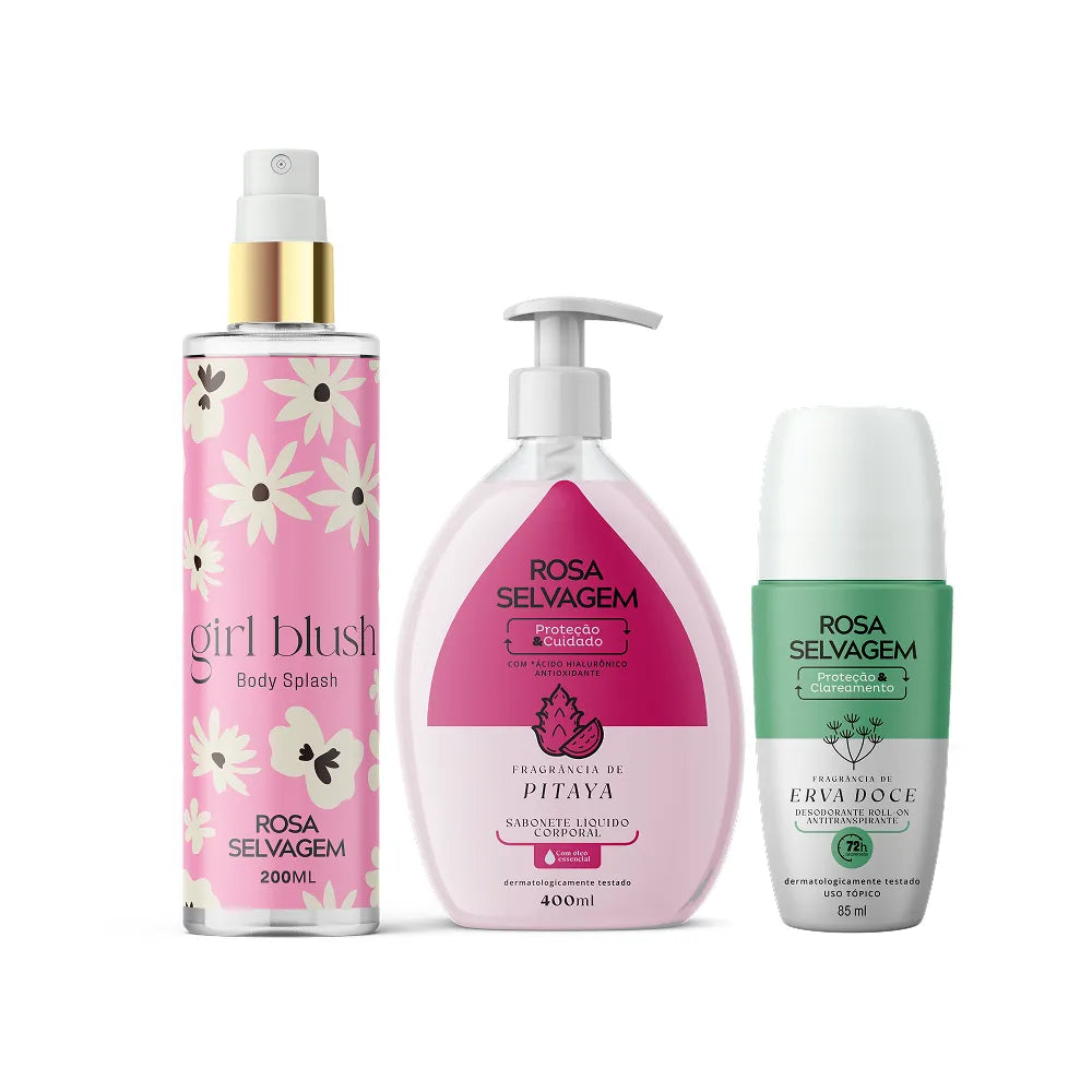 KIT Sabonete líquido Pitaya + Girl Blush + Desodorante Erva Doce