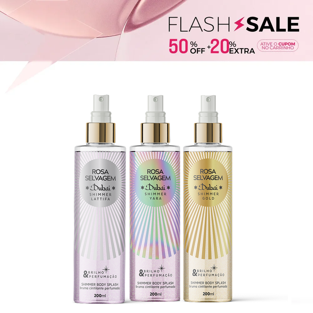 KIT trio Body Splash Dubai Shimmer - Lattifa, Yara e Creed Gold