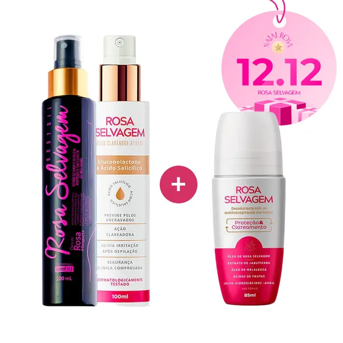 Combo Clareamento Absoluto: Óleo Clareador + Ácido + Desodorante