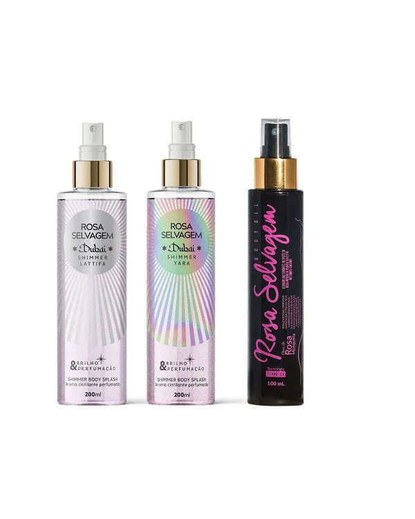 2 Body Splash Shimmer Dubai + Óleo Clareador