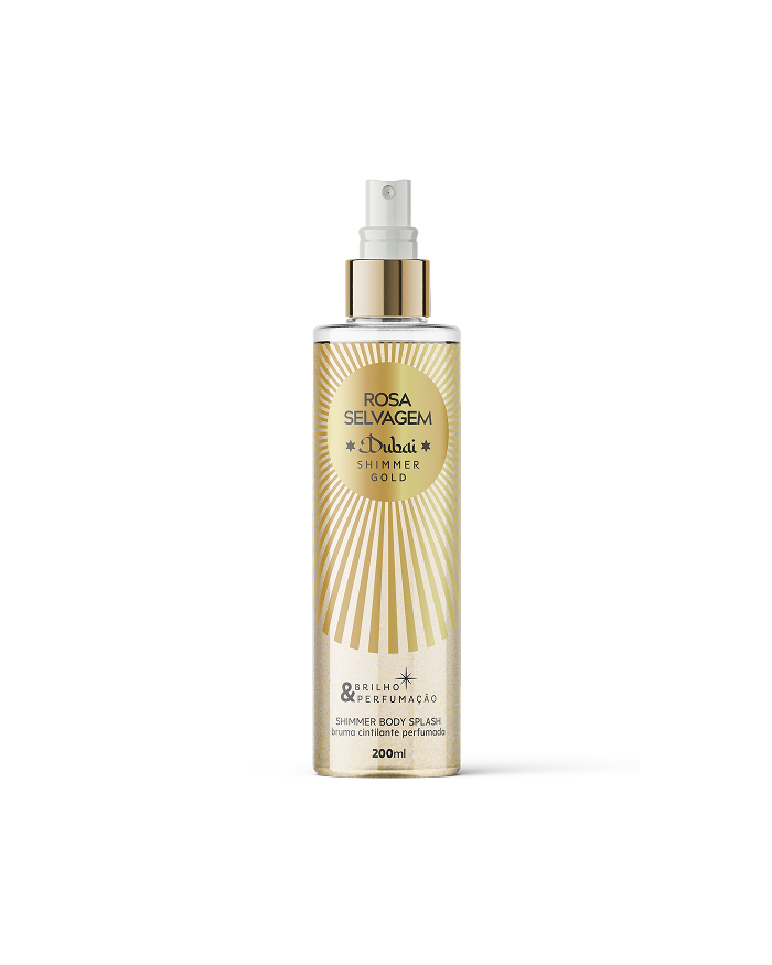 Rosa Selvagem - Body Splash Dubai Shimmer Gold - Brilho e perfumação
