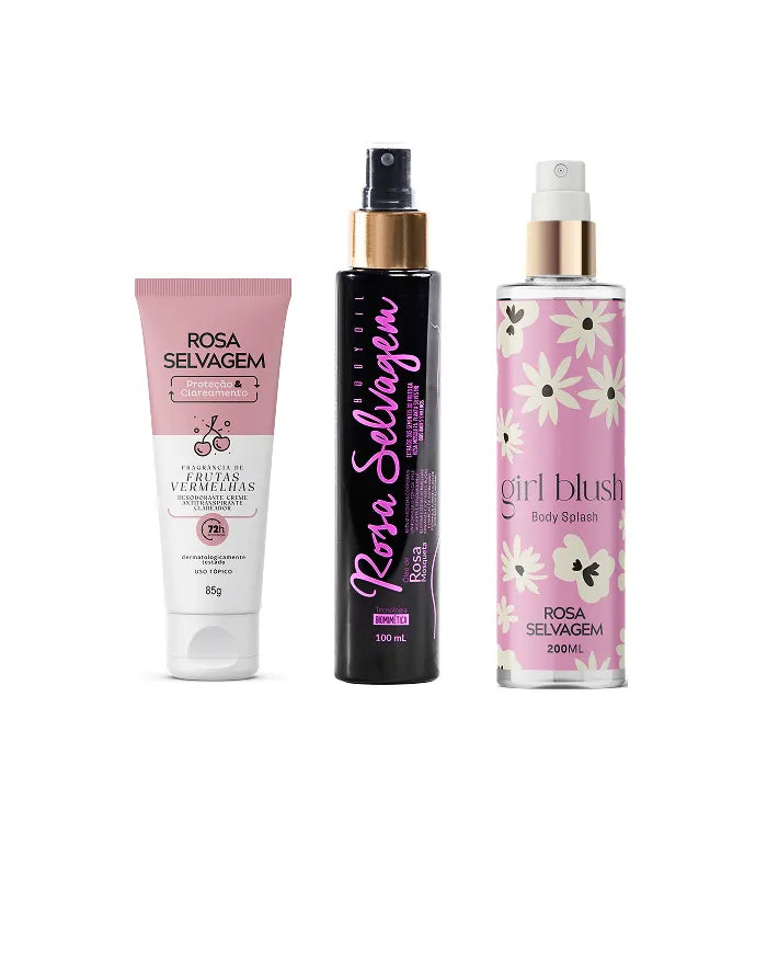 KIT Girl Blush + Óleo + Desodorante Frutas Vermelhas Creme