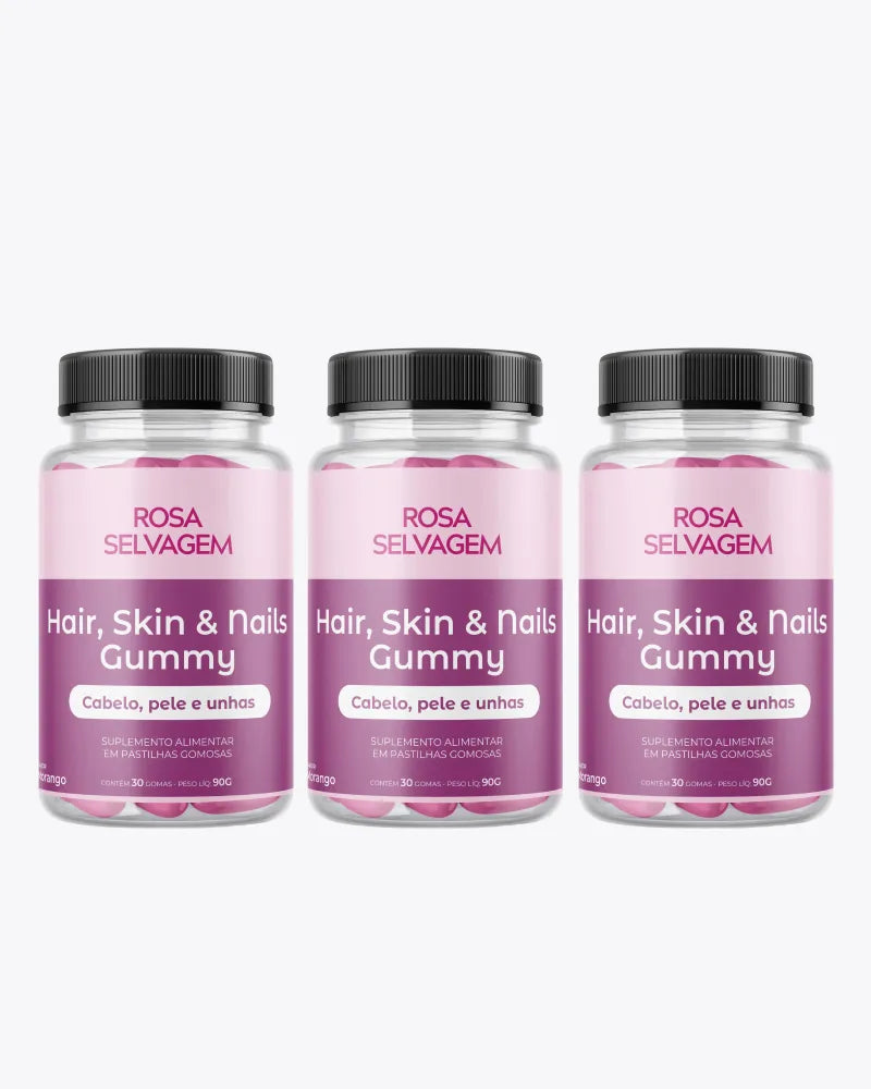 3 Gominhas - Cabelo, pele e unhas