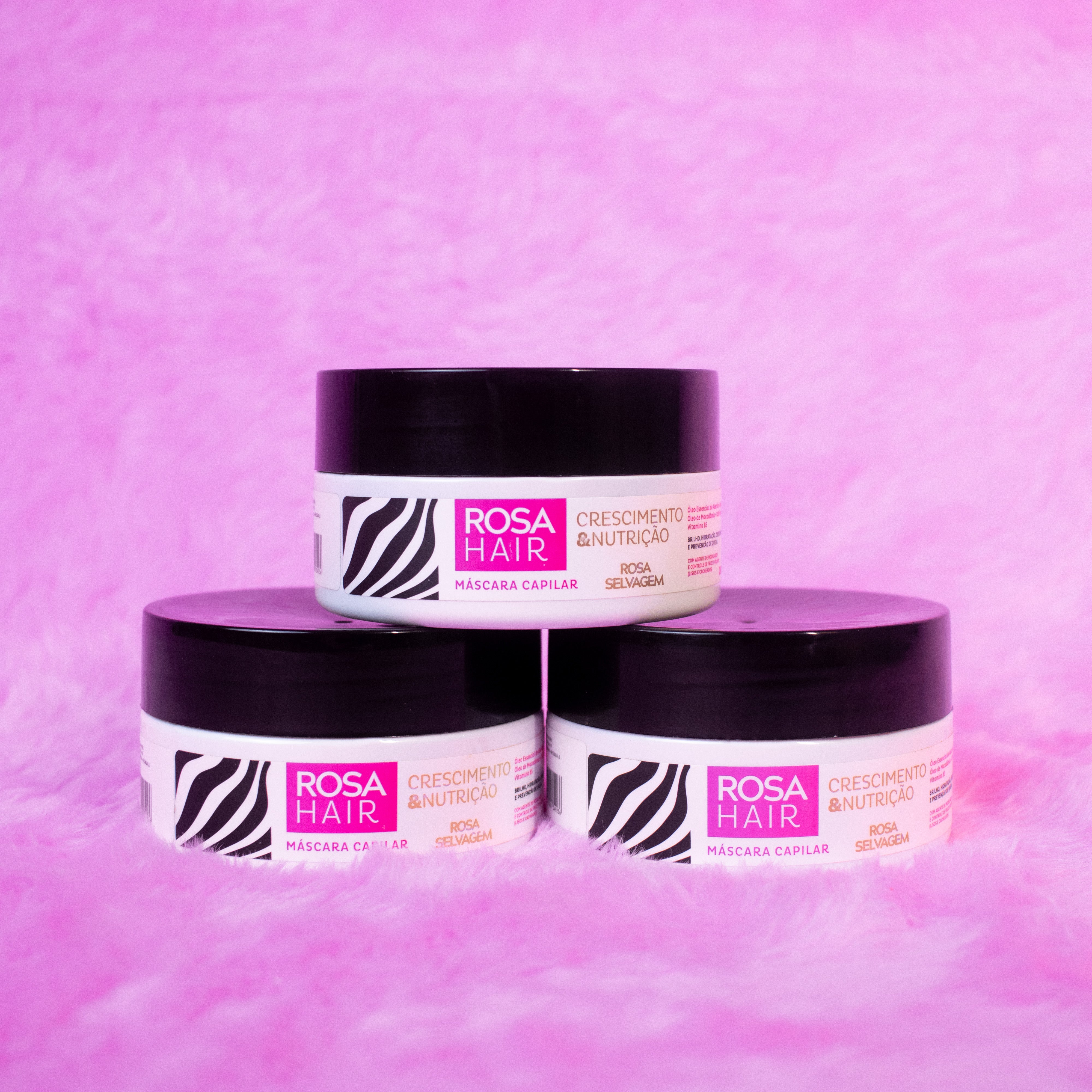 Rosa Hair - Máscara de Crescimento 3 unids.