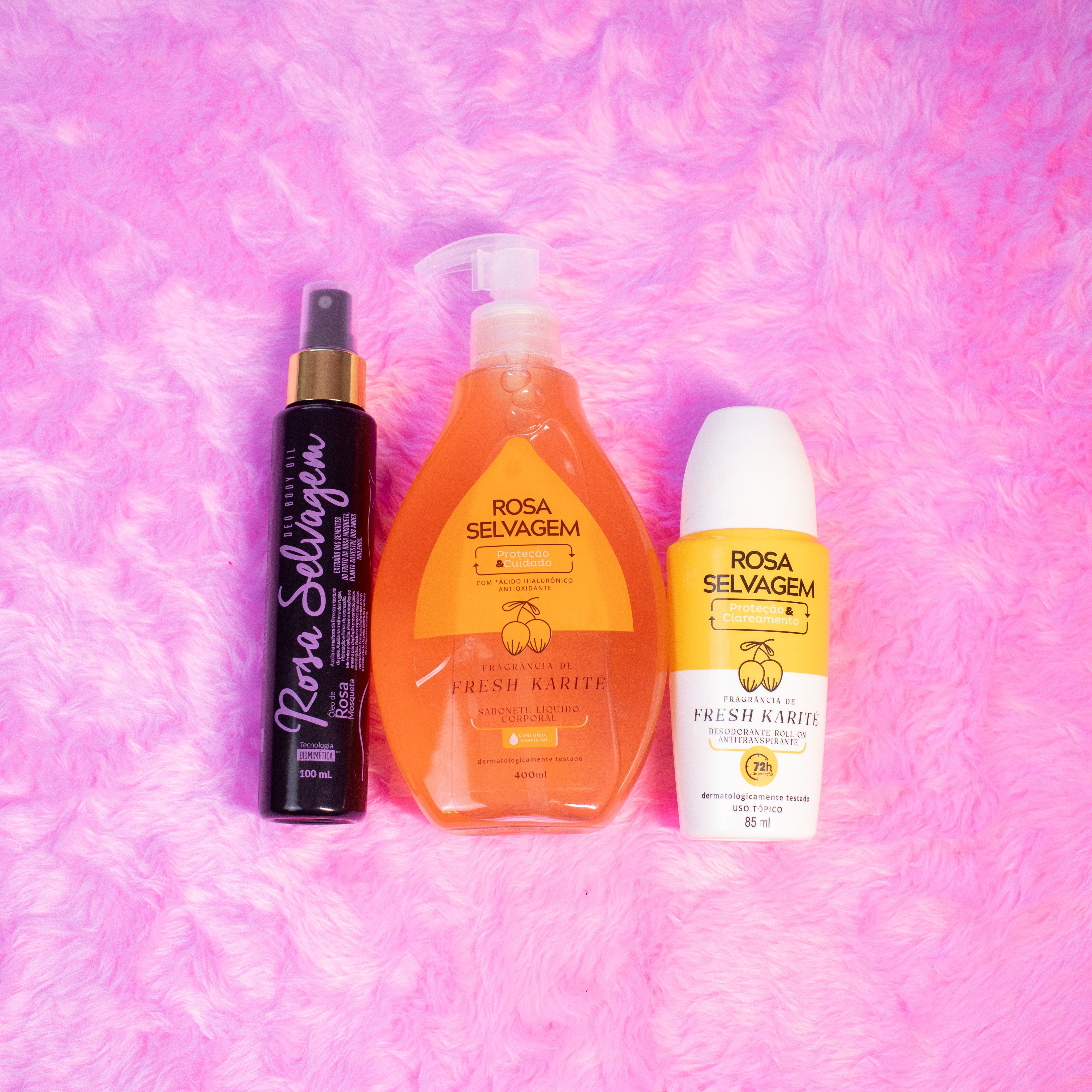 Kit Sabonete Líquido Fresh Karité + Óleo + Desodorante Karité