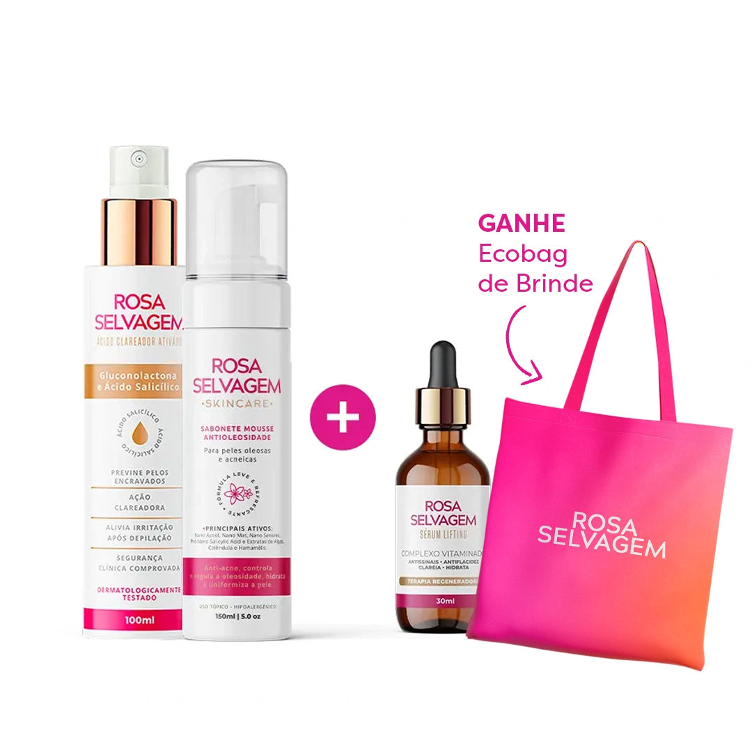 10.10 - Kit Skincare Rosa Selvagem + Ecobag