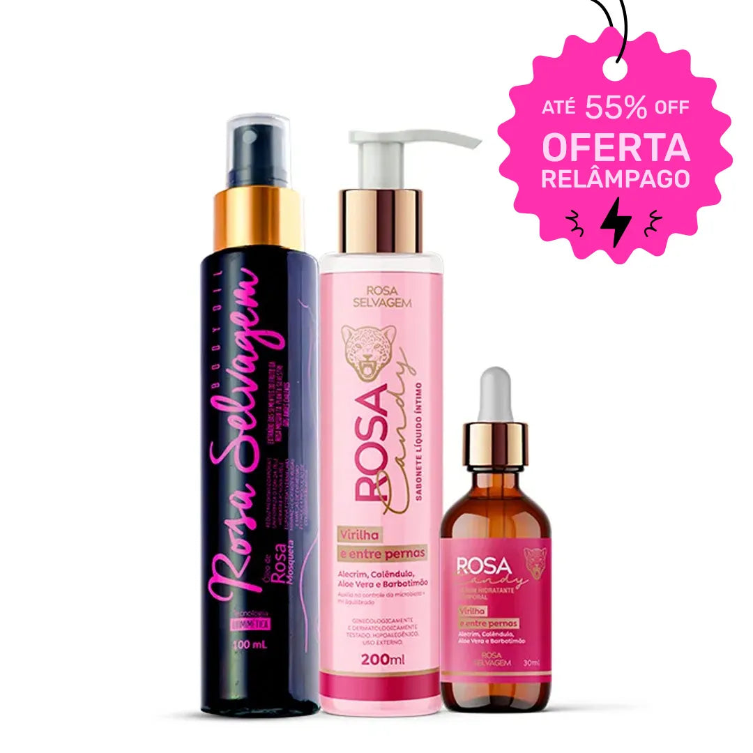 RELAMPAGO - KIT ROSA CANDY - CLAREADOR ÍNTIMO