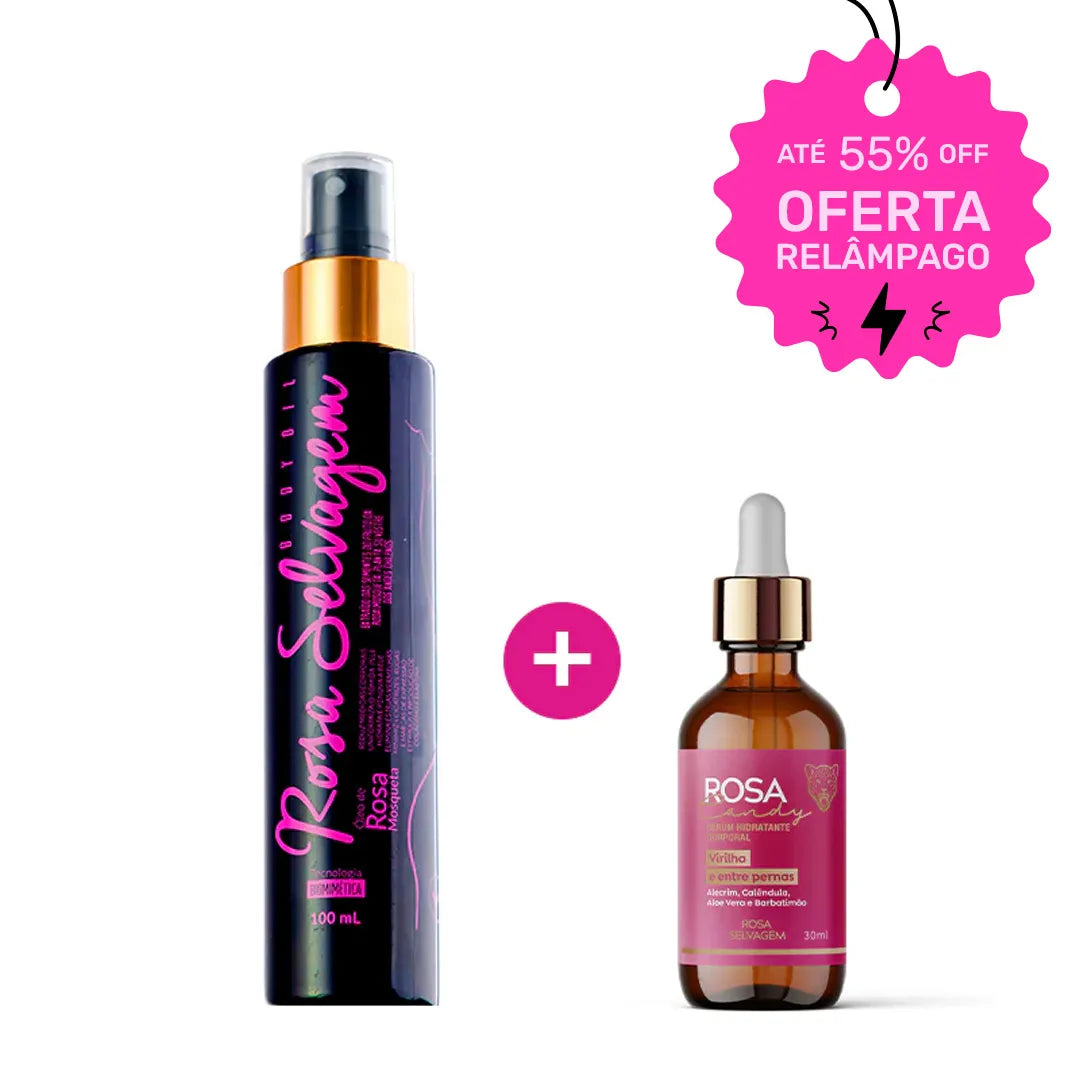 RELAMPAGO - KIT ROSA CANDY COM CLAREADOR ÍNTIMO + ÓLEO