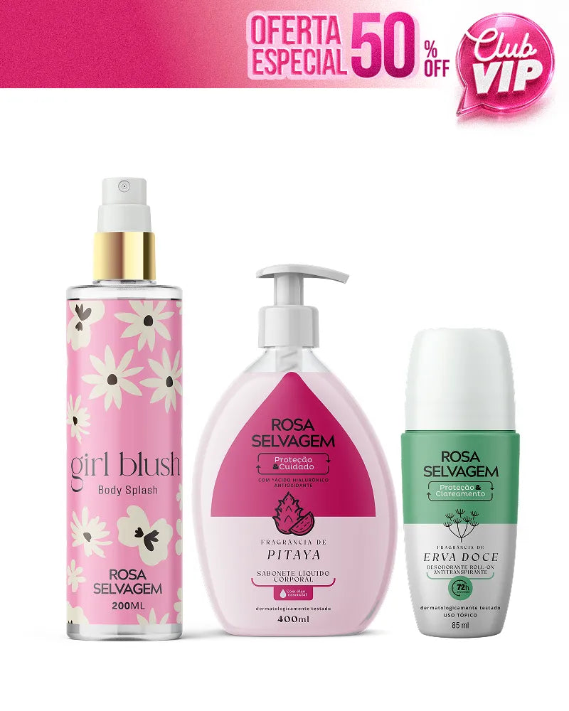 KIT Sabonete líquido Pitaya + Girl Blush + Desodorante Erva Doce (VIP)