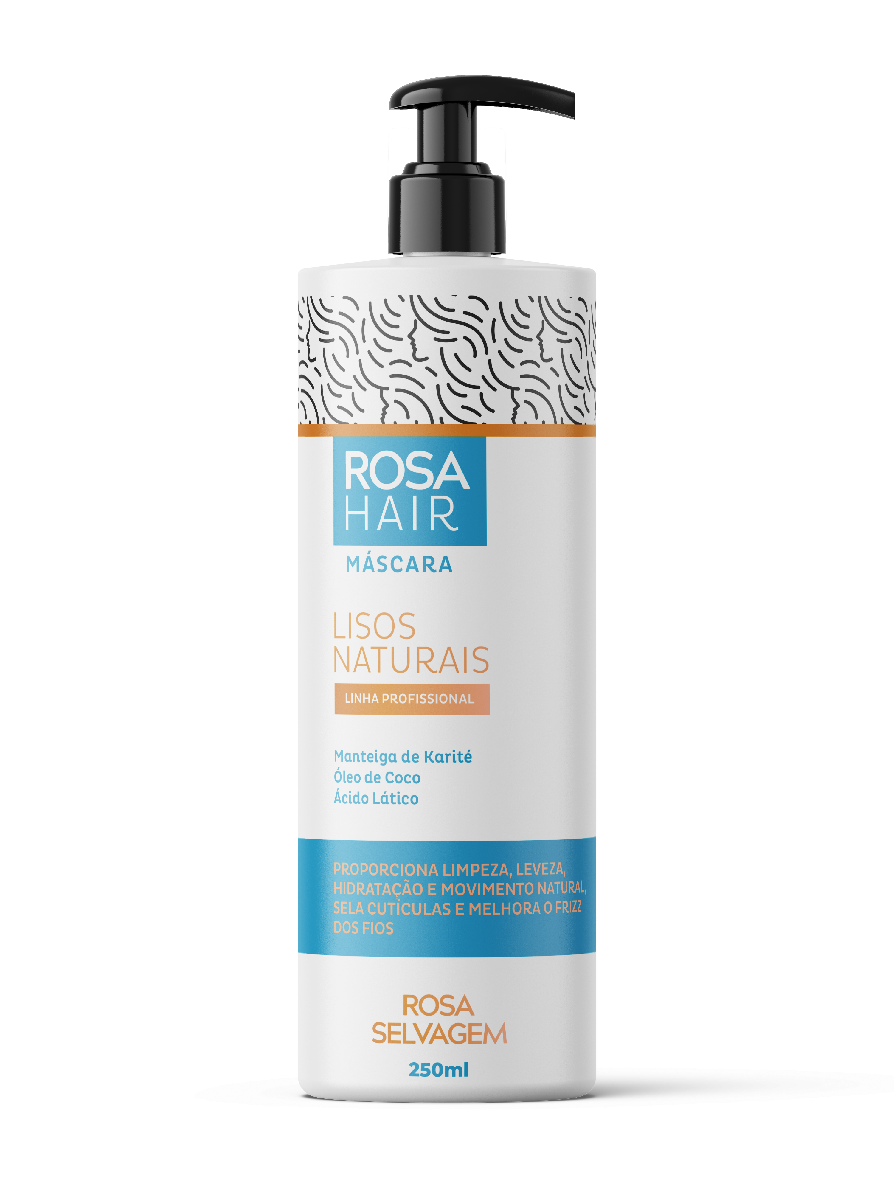 Máscara Rosa Hair Lisos Naturais