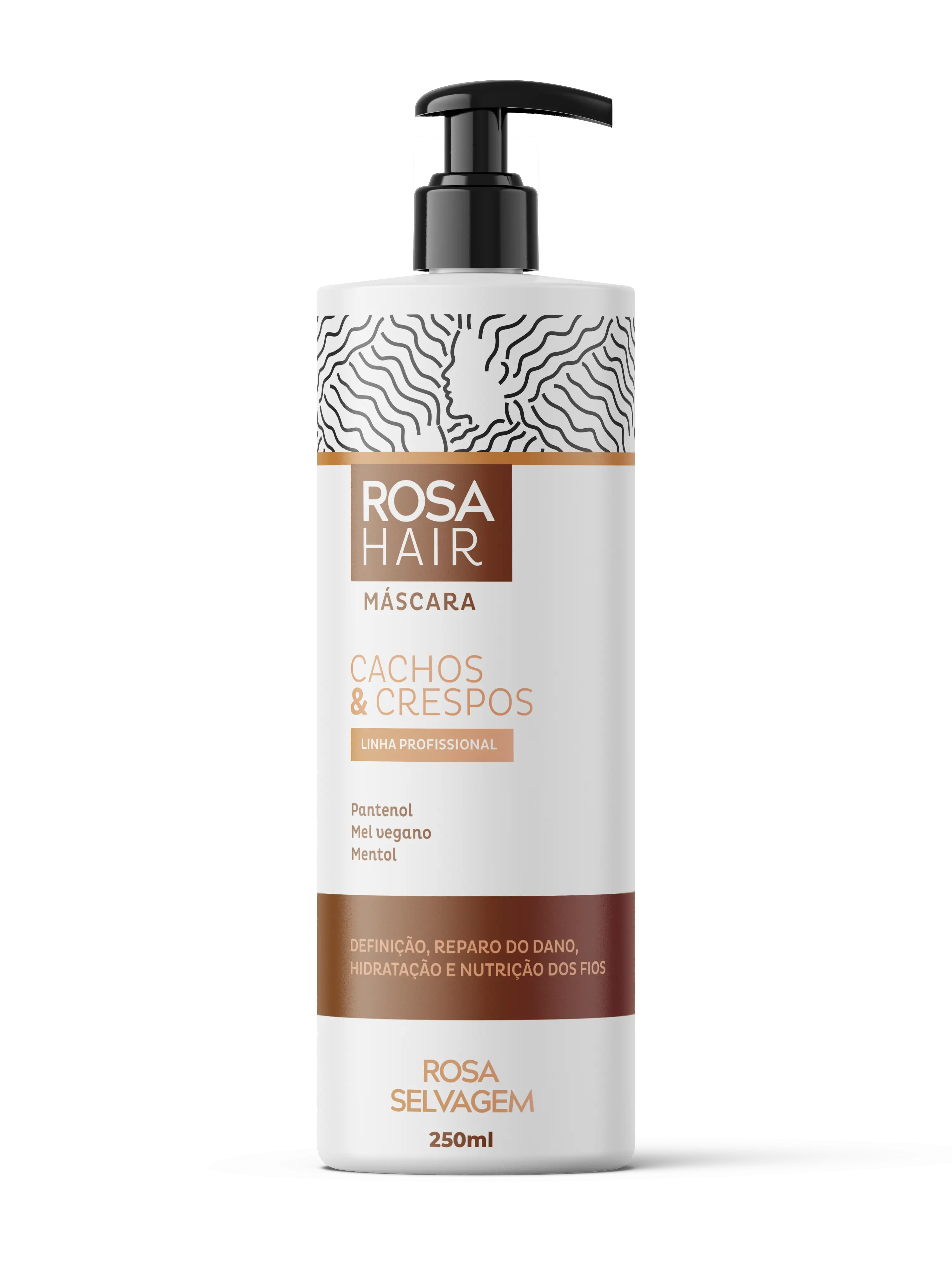 Máscara Rosa Hair Cachos e Crespos