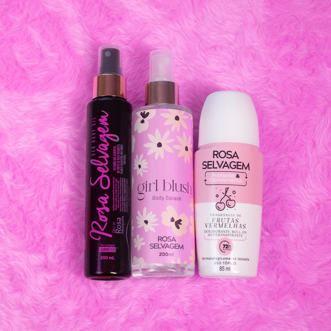 Kit Girl Blush + Óleo Clareador + Desodorante Frutas Vermelhas
