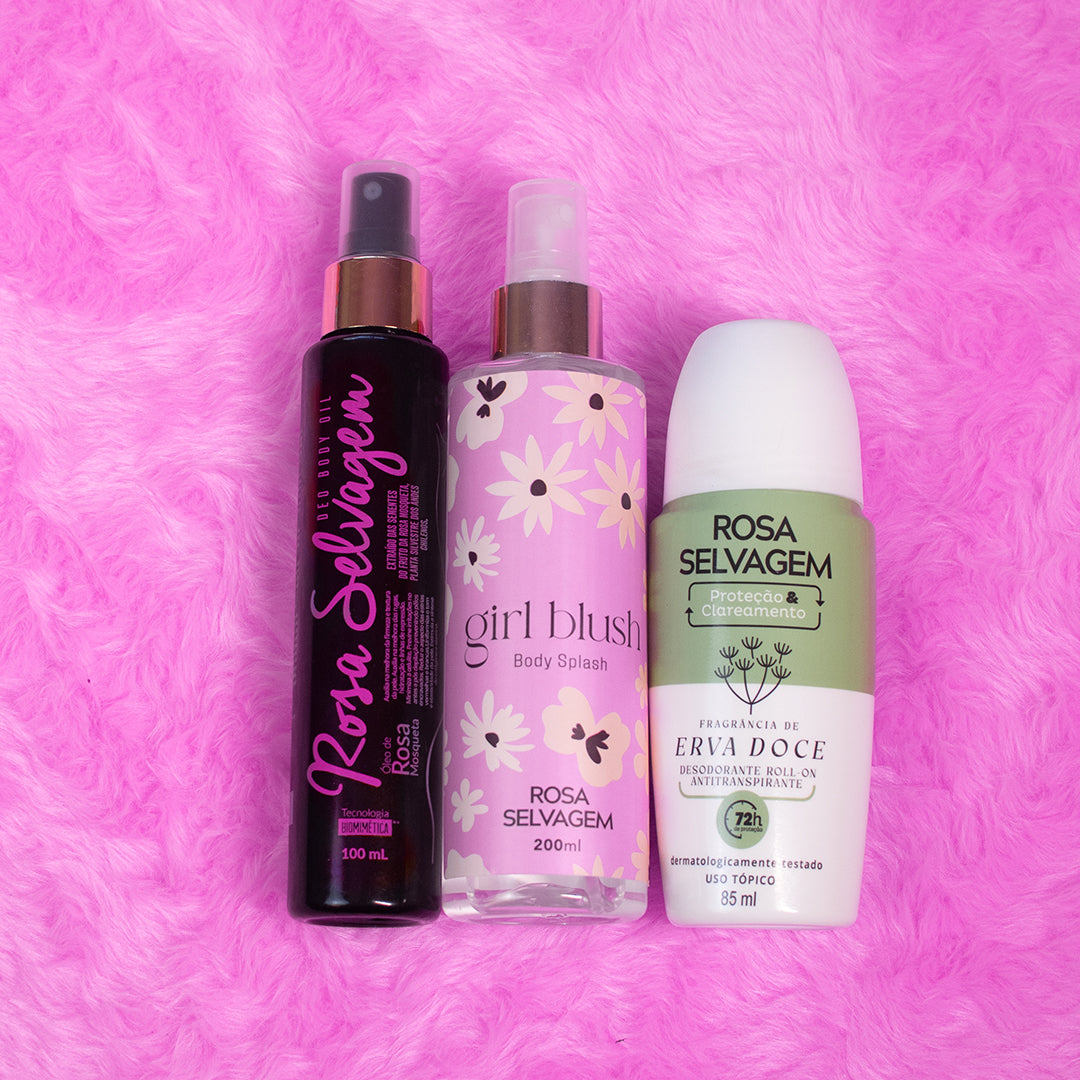 Kit Girl Blush + Óleo Clareador + Desodorante Erva Doce