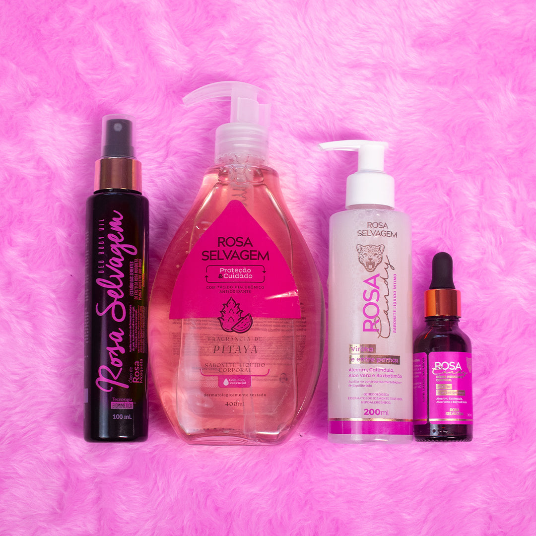 Kit Sabonete Pitaya + Sabonete Íntimo + Sérum Candy + Óleo Clareador