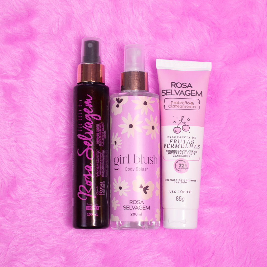 Kit Girl Blush + Óleo + Desodorante Frutas Vermelhas Creme