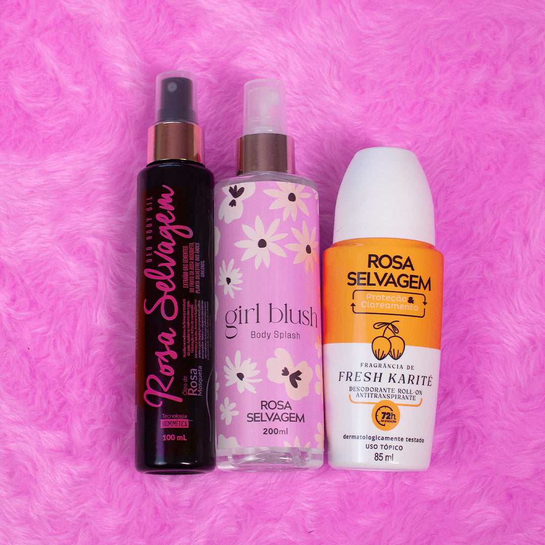 Kit Girl Blush + Óleo Clareador + Desodorante Fresh Karité