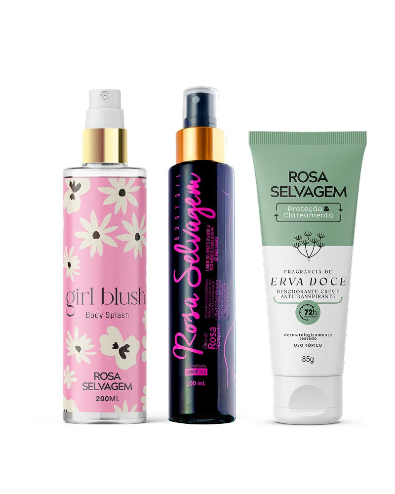 KIT Girl Blush + Óleo Clareador + Desodorante Erva Doce Creme
